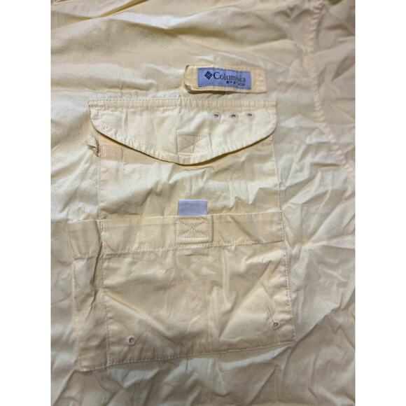 COLUMBIA PFG Yellow Fishing Short Sleeve Button Up‎ Shirt Omni Shade XL - Picture 3 of 5